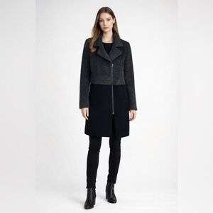 Trina Turk Asymmetrical Wool Peacoat Overcoat 0